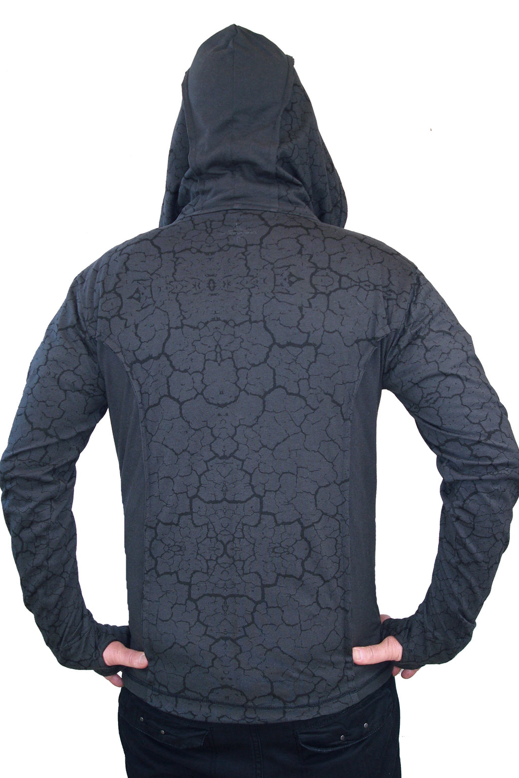 Playa Print Mens Hoodie- Gray