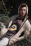 Playa Print Mens Hoodie- Cream