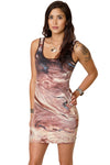 Cocktail Dress-Printed Travel Dress-Earth Clothing-NASA Satellite Clothing-Dasht-e Kavir