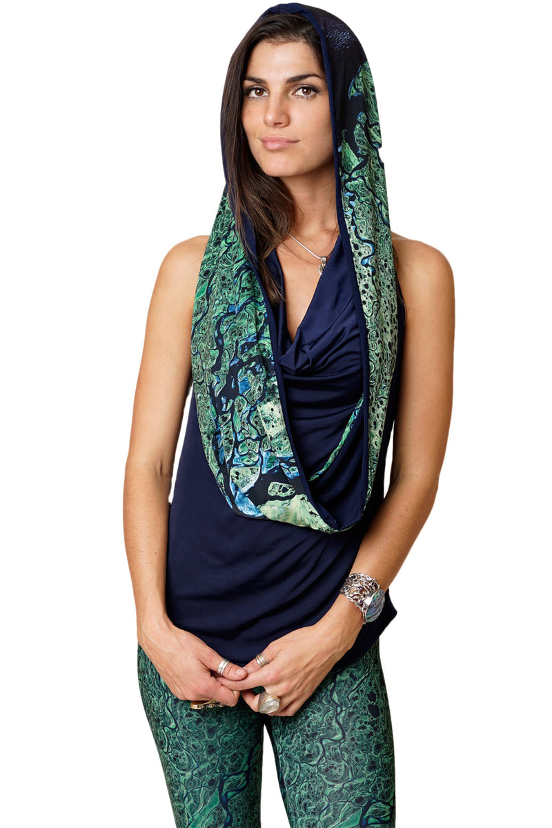 Infinity Scarf-Landscape Clothing-Google Earth Image-Lena Delta