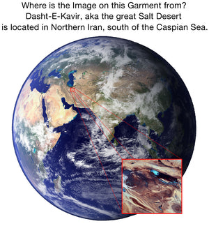 Mens Short Sleeve-Colorful Exercise Clothing-Satellite Image-Desert of Dasht-e Kavir