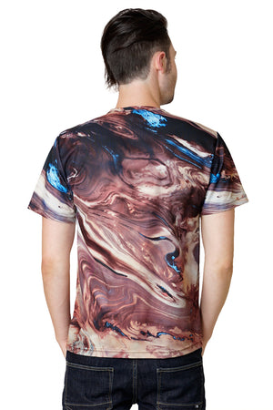 Mens Short Sleeve-Colorful Exercise Clothing-Satellite Image of Earth Clothing-Desert of Dasht-e Kavir