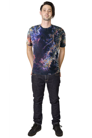 Mens Short Sleeve T-shirt-Printed Image of Earth-Cool Activewear-Ghadamis River-Full View