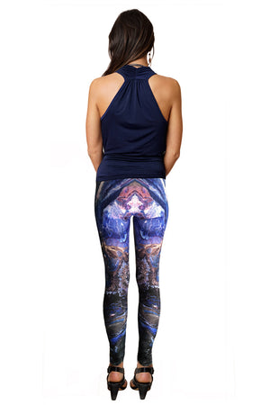 Colorful Printed Yoga Leggings, Colorful Leggings, Map Leggings, Atlas Mountainsns