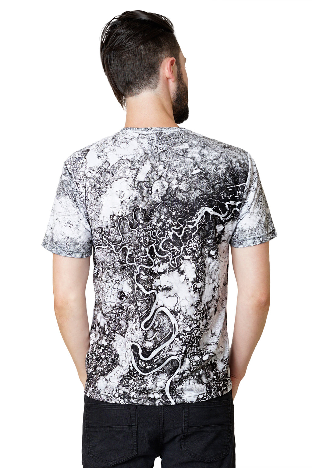Mens Shortsleeve T-shirt-Nature Inspired Clothing-Earth Images Clothing-Mayn River-Back View