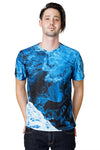 Mens Short Sleeve-Activewear Clothing with Satellite Image-Kamchatka