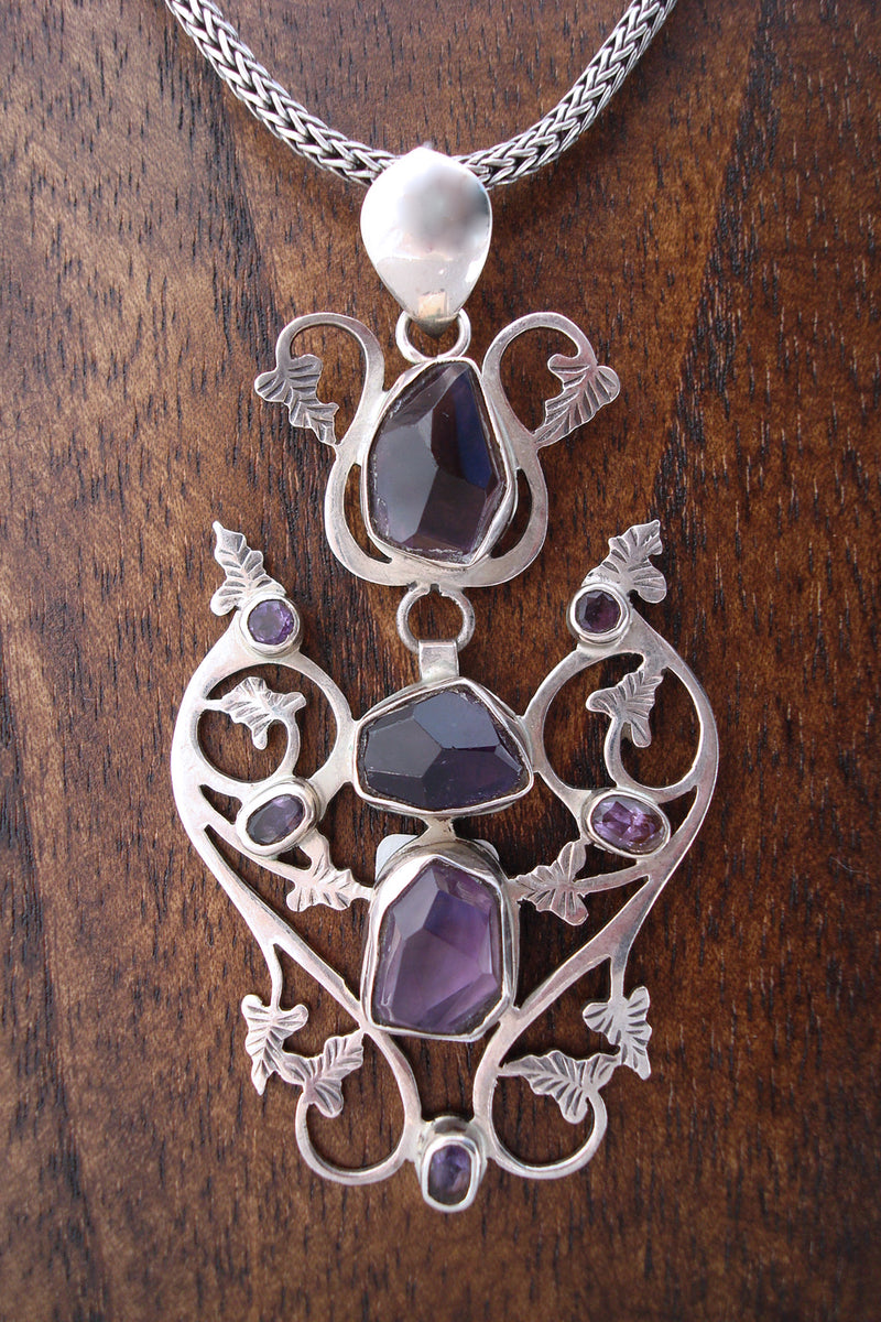 Amethyst Pendant-Nature Inspired Jewelry-Organic Jewelry