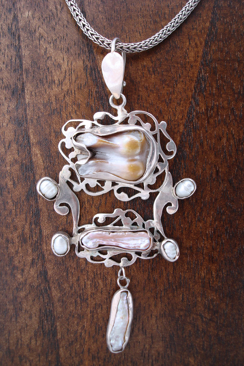 Freshwater Pearl Pendant-Nature Inspired Jewelry-Organic Jewelry
